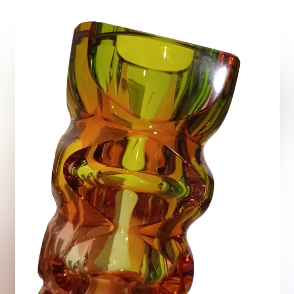 Oldrich Lipsky Accents Midcentury 96s Glass Exbor Vase By Oldrich